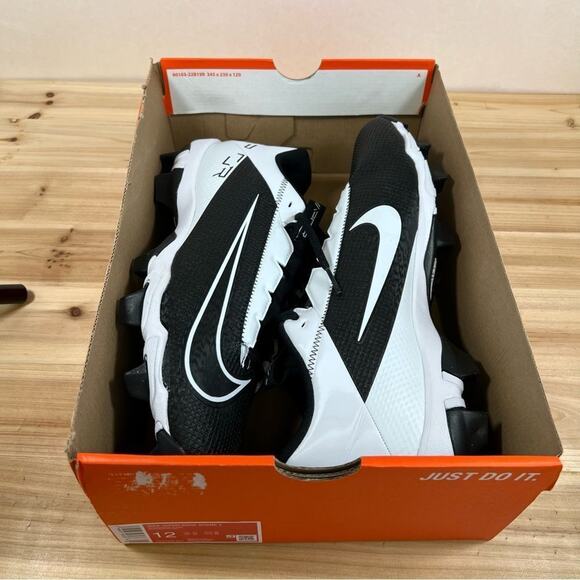 Nike Vapor Edge Shark 2 Football cleats Mens 12 Black white NEW with box main image 7